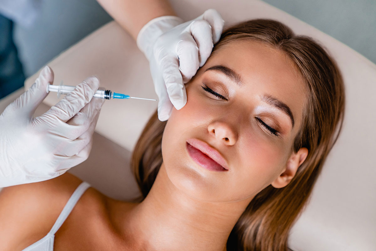 woman during treatment for dermal fillers in Brea