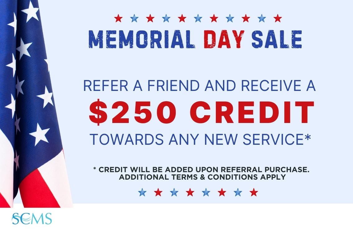 Memorial Day Sale - Refer a Friend and Receive a $250 credit towards any purchase. (Credit is awarded after referral makes a purchase)
