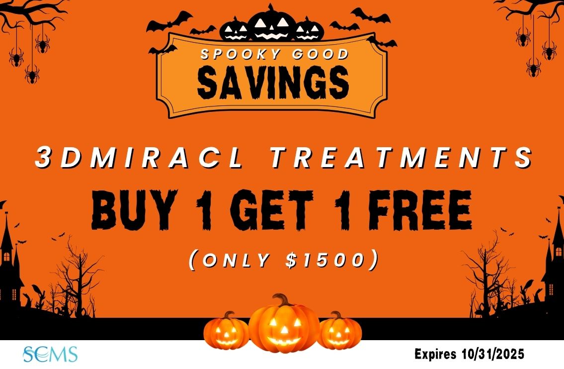 Spooky Good Savings Event - Buy one 3DMiracl Treatment, ger one FREE! Only $1500. Expires 10/31/25