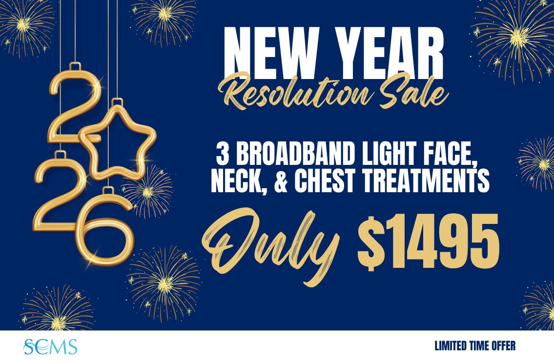 New Year Resolution Sale - 3 Broiadband Light Face, Neck, and Chest Treatments Only $1495. Limited Time Offer