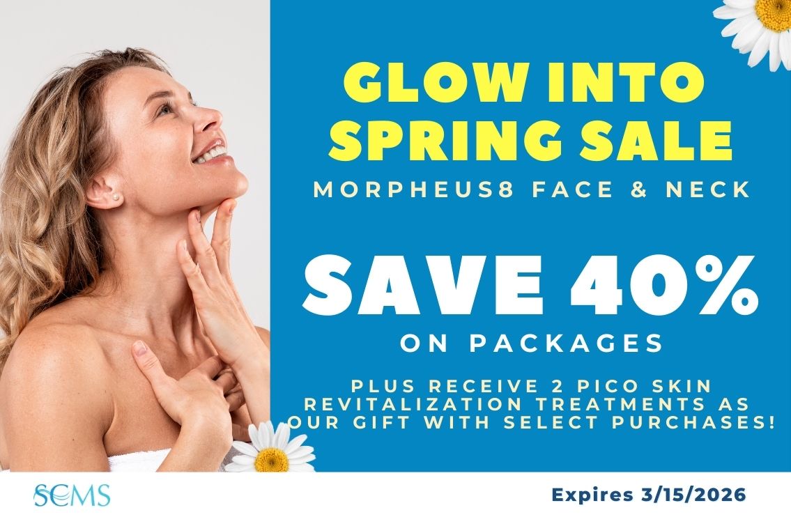 Glow into Spring Sale - Save 40% off Morpheus8 Face and Neck Packages and receive 2 FREE Pico Skin Revitalization Treatments as our gift with purchase of select packages. Expires 3/15/2026
